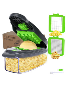 Picador de Verduras Manual AISHUJIE 2 en 1 Acero Inoxidable