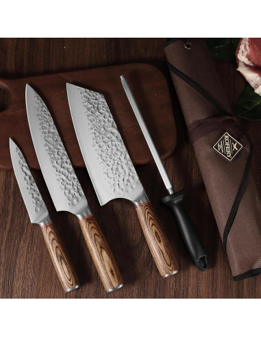 Juego de 5 cuchillos de chef KOFERY acero inoxidable 33 cm