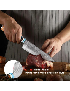 Cuchillo de Chef Kuwata 20 cm Damasco VG10 Acero Inoxidable 2