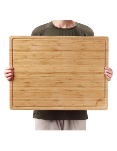 Tabla de Cortar Grande de Bambú GAOMON 61x46 cm con Canal de Jugo