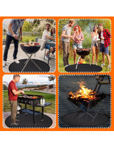 Alfombra Ignífuga 61 cm Hodufy para Fogata y BBQ 2