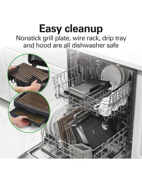 Parrilla Eléctrica Interior Hamilton Beach 25375 con Infusor de Humo