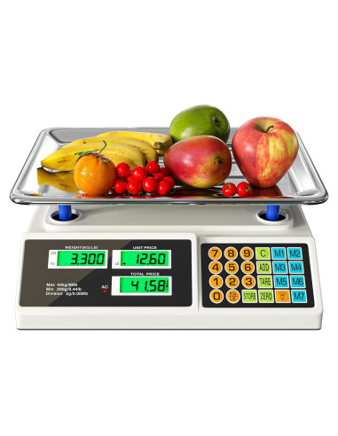 Balanza Digital Comercial YIFOR 40kg Acero Inoxidable LCD