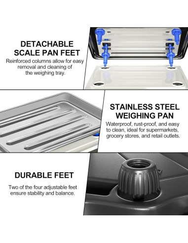 Balanza Digital Comercial YIFOR 40kg Acero Inoxidable LCD