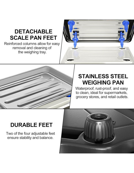 Balanza Digital Comercial YIFOR 40kg Acero Inoxidable LCD