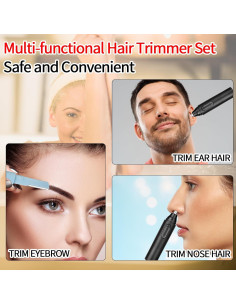 Recortador de Vello Nasal y Cejas Yunmiss Negro Recargable 2