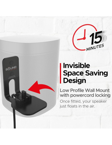 Soporte de Pared Soundbass para Altavoces Sonos ONE, Negro