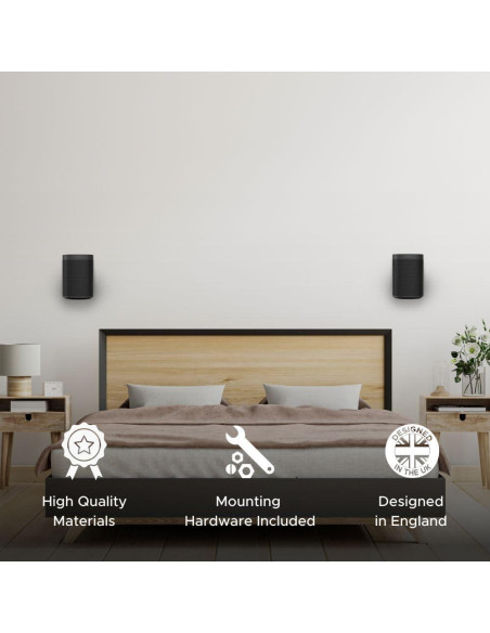 Soporte de Pared Soundbass para Altavoces Sonos ONE, Negro Soporte de Pared Soundbass para Altavoces Sonos ONE, Negro