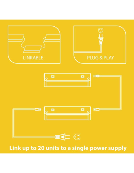 Iluminación LED 40.64 cm GETINLIGHT con giro, 10W, 600 lúmenes