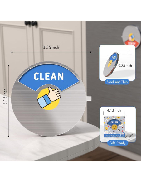 Imán de Lavavajillas Limpio Sucio Jozidea 7.87 cm Diseño Divertido