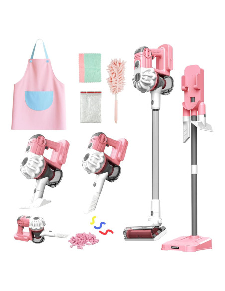 Aspiradora de Juguete SmilessKiddo 3 en 1 Rosa con Accesorios