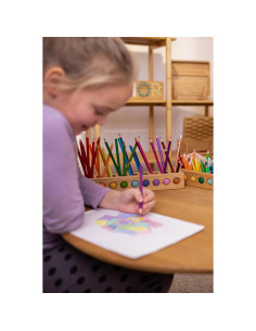 Soporte de Madera para Lápices 10 Agujeros Montessori - Regalo Infantil 2