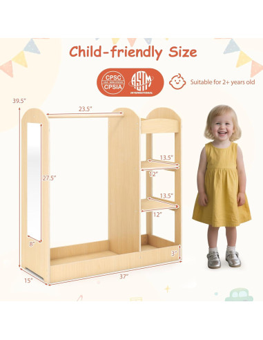 Armario de Almacenamiento HONEY JOY con Espejo para Niños