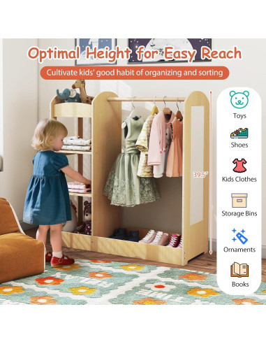 Armario de Almacenamiento HONEY JOY con Espejo para Niños