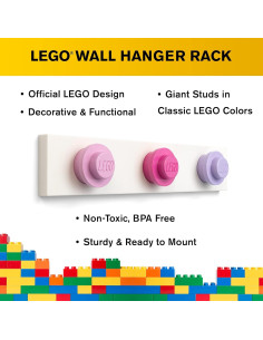 Perchero de Pared LEGO Room Copenhagen - 3 Ganchos Coloridos 2