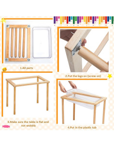 Mesa Sensorial de Madera Uiifan para Niños 2-4 Años 2