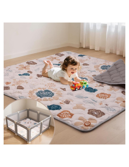 Alfombra de Juego Duwenem 180x150 cm Suave y Lavable para Bebés