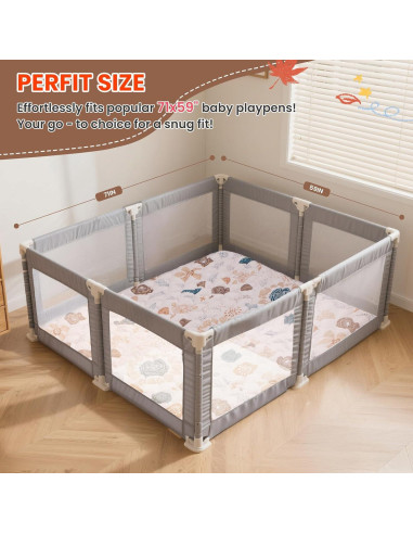 Alfombra de Juego Duwenem 180x150 cm Suave y Lavable para Bebés