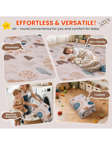 Alfombra de Juego Duwenem 180x150 cm Suave y Lavable para Bebés