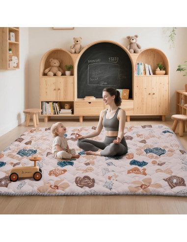 Alfombra de Juego Duwenem 180x150 cm Suave y Lavable para Bebés