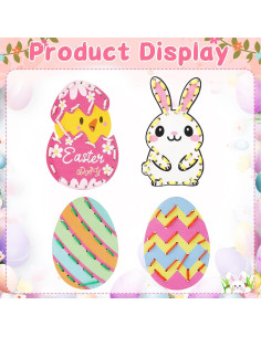 Tarjetas de Enhebrado de Madera JULEASEL - 14x10 cm - Pascua 2