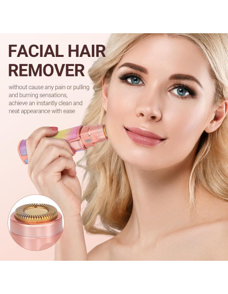 Afeitadora Eléctrica 2 en 1 YLYYCC Rosa - Vello Facial y Cejas