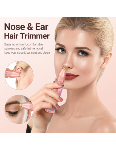 Afeitadora Eléctrica 2 en 1 YLYYCC Rosa - Vello Facial y Cejas