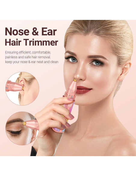 Afeitadora Eléctrica 2 en 1 YLYYCC Rosa - Vello Facial y Cejas