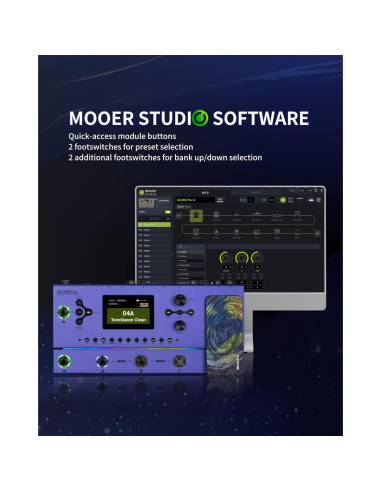 Pedal de Efectos MOOER GE200 Pro Li para Guitarra