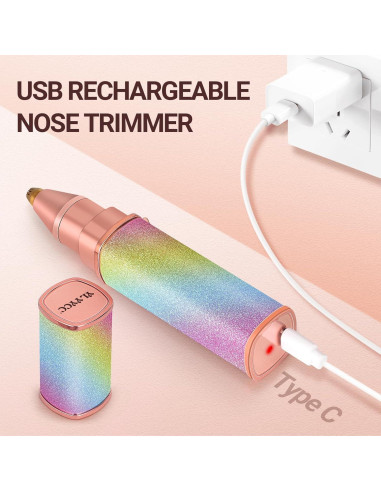 Afeitadora Eléctrica 2 en 1 YLYYCC Rosa - Vello Facial y Cejas