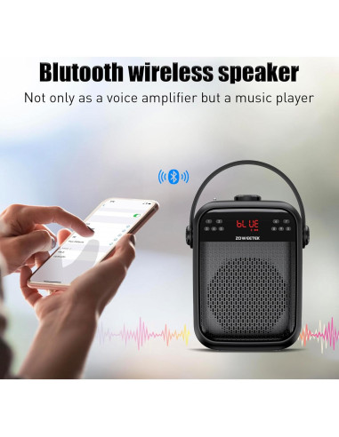 Amplificador de Voz ZOWEETEK H6 Inalámbrico 40W con Micrófono