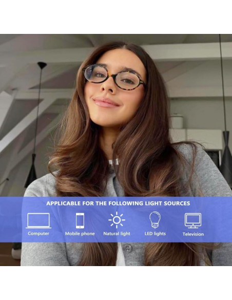 Gafas Ovaladas Anti-Luz Azul YDAOWKN 49mm Champán Cristal