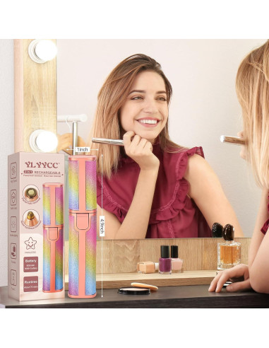 Afeitadora Eléctrica 2 en 1 YLYYCC Rosa - Vello Facial y Cejas