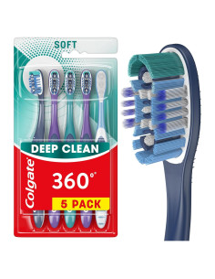 Cepillo de Dientes Suave Colgate 360 Total Boca - Paquete de 5