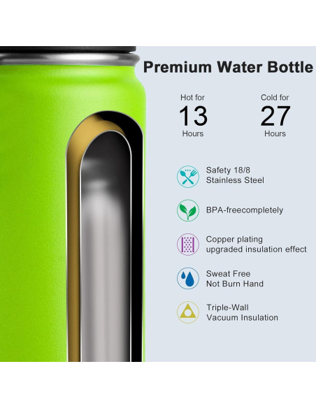 Botella de Agua Aislada 0.35L Koodee Verde Manzana