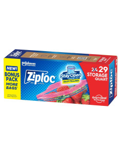 Bolsas de Almacenamiento Ziploc Quart 29 Unidades Reutilizables