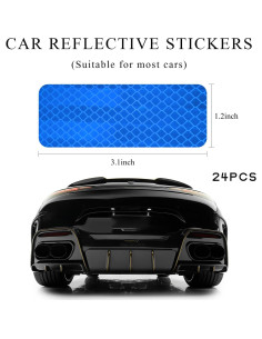 Calcomanías Reflectantes de Advertencia DXNQ 24 Piezas Azul 2