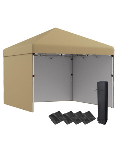 Carpa Instantánea Portátil OPAHDN 3 Paredes Ajustable Beige