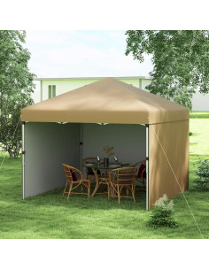 Carpa Instantánea Portátil OPAHDN 3 Paredes Ajustable Beige 2