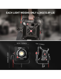 Luz de Video LED GVM FH400B Bi-Color 400W IP65 2700K-6800K 2