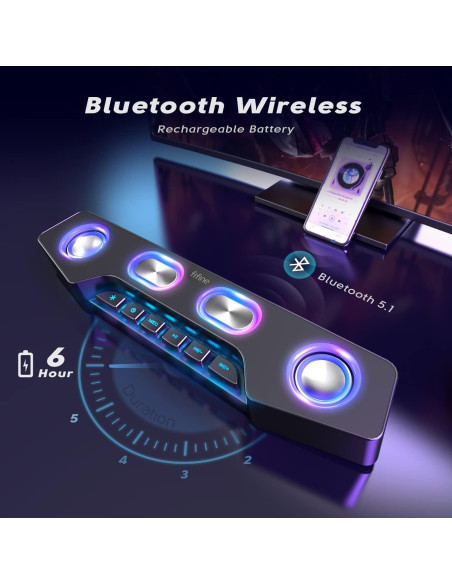 Altavoces Bluetooth Inalámbricos Fifine A16 RGB para PC