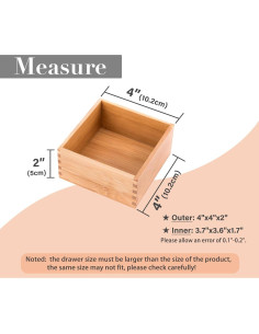 Cajas de Almacenamiento de Bambú Sansnow 10.16x10.16cm 2