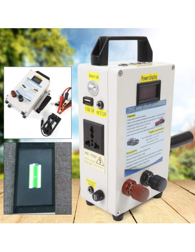 Generador de Manivela Portátil 150W Loyalheartdy Carga USB