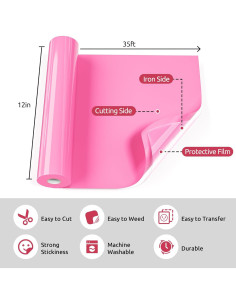 Vinilo de Transferencia de Calor Rosa Oncil 30.48 cm x 10.67 m 2