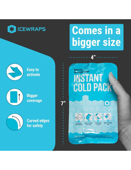 Paquete de Hielo Instantáneo ICEWRAPS 10x18cm para Lesiones Paquete de Hielo Instantáneo ICEWRAPS 10x18cm para Lesiones