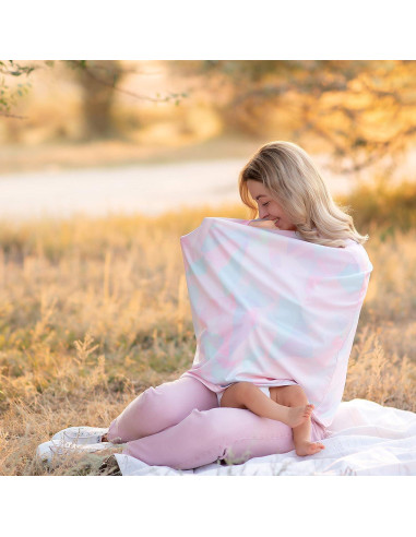 Cubierta de Lactancia NatureBond Rosa Amanecer - Transpirable y Multifuncional