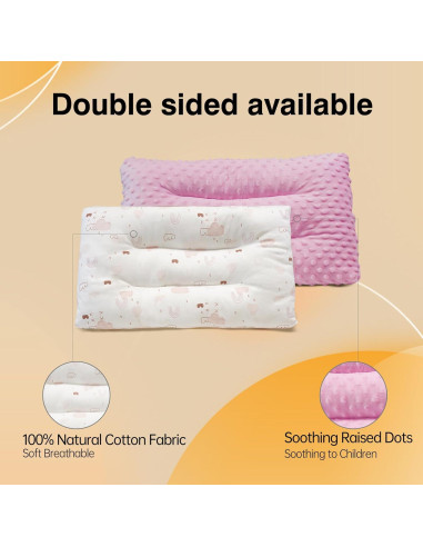 Almohada para Niños RESTIRY 100% Algodón Rosa 48x28 cm