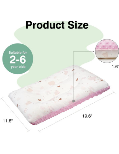 Almohada para Niños RESTIRY 100% Algodón Rosa 48x28 cm