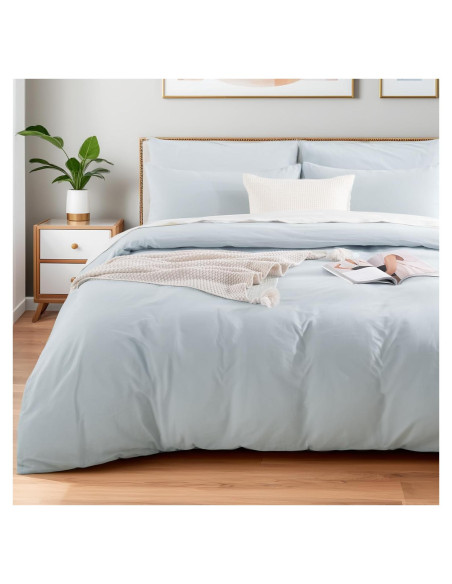 Juego de Funda de Edredón NEXHOME PRO King 100% Algodón Azul Bebé