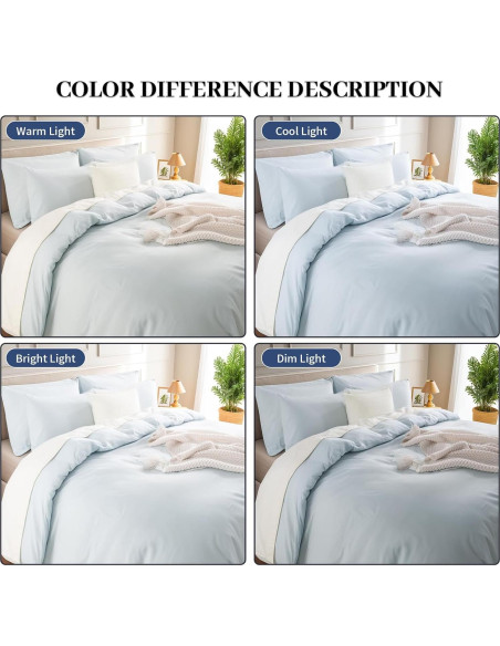 Juego de Funda de Edredón NEXHOME PRO King 100% Algodón Azul Bebé